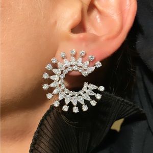 Rose Gold Color Spike Circle Earrings